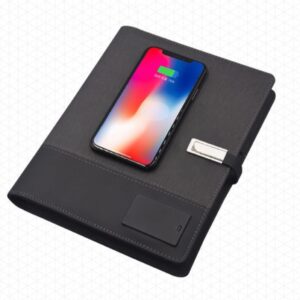 Wireless charging notebook with built-in powerbank