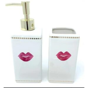 Lip soap dispenser and toothbrush holder