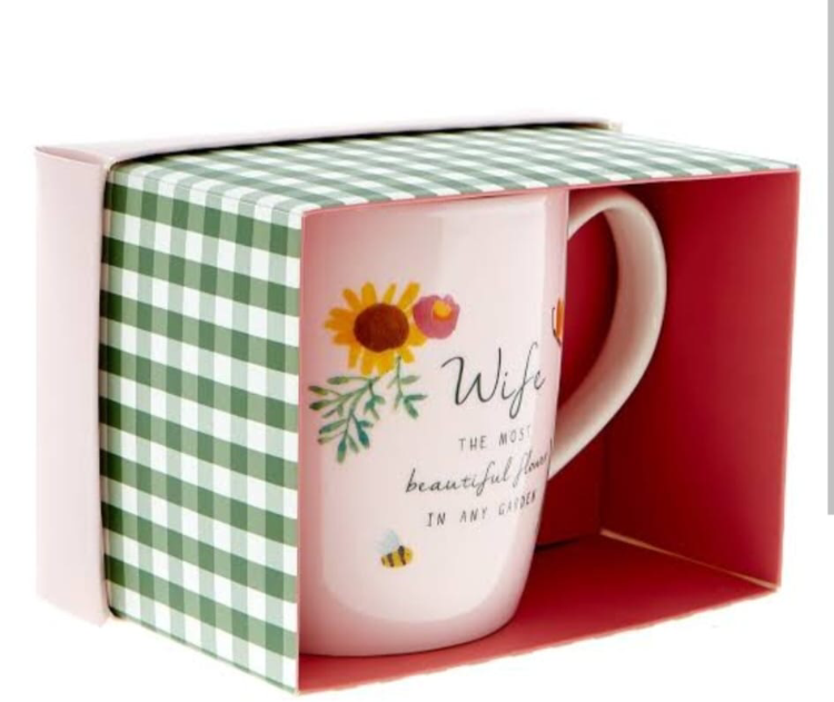 "Wife The Most Beautiful Flower in Any Garden" Mug - Image 2