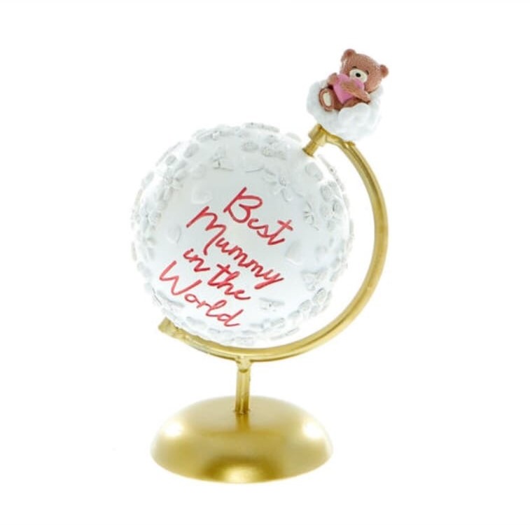 Best Mummy in the World Hugs Bear Globe Ornament