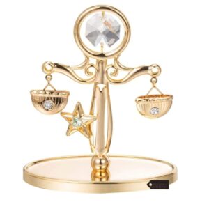 Matashi 24k Gold Plated Crystal Studded Scale of Justice Ornament
