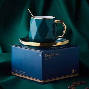 Ceramic Coffee Mug and Saucer in a Box