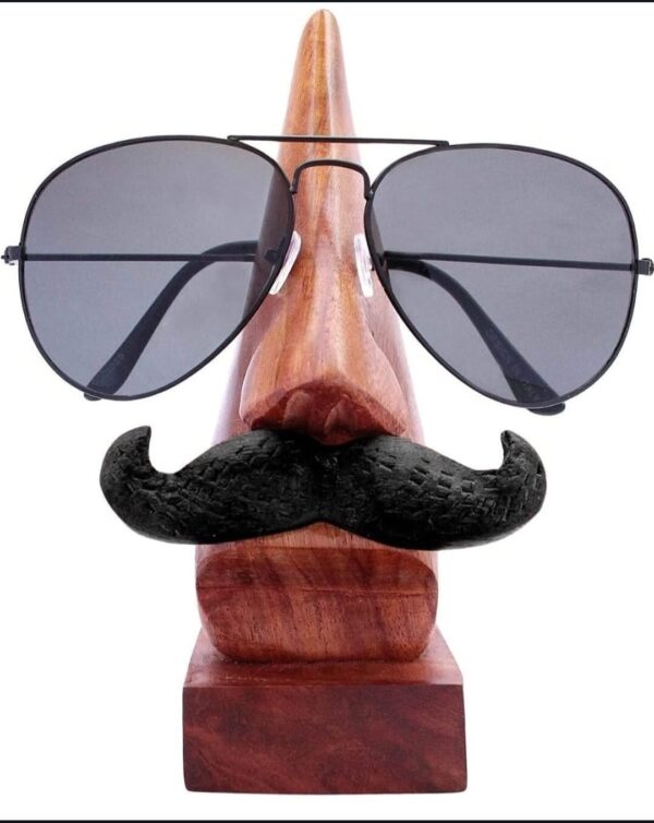 Wooden Spectacle Holder With Moustache